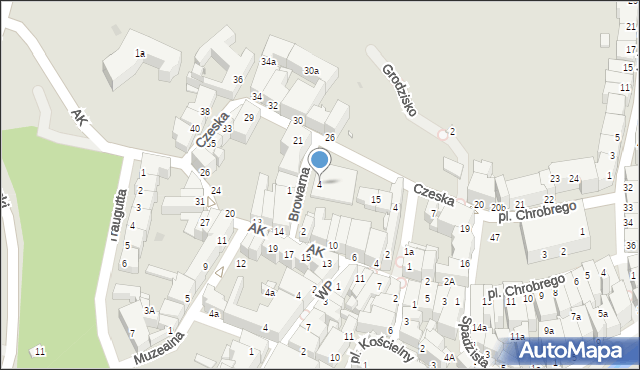 Kłodzko, Browarna, 4, mapa Kłodzka