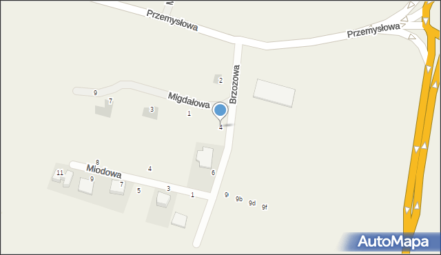 Kobierzyce, Brzozowa, 4, mapa Kobierzyce