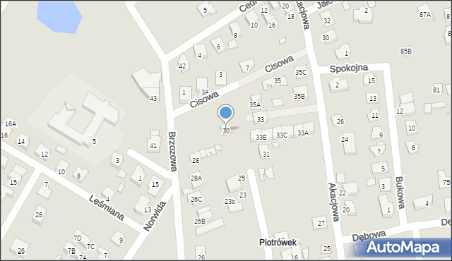 Kobyłka, Brzozowa, 30, mapa Kobyłka