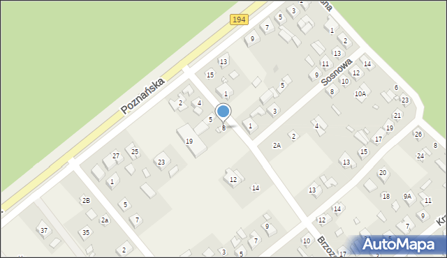 Kobylnica, Brzozowa, 8, mapa Kobylnica