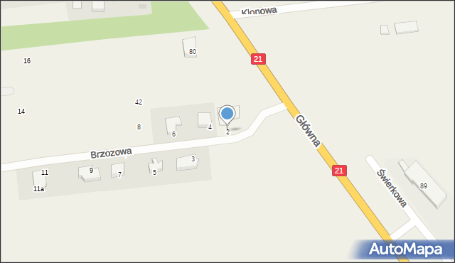 Kobylnica, Brzozowa, 2, mapa Kobylnica