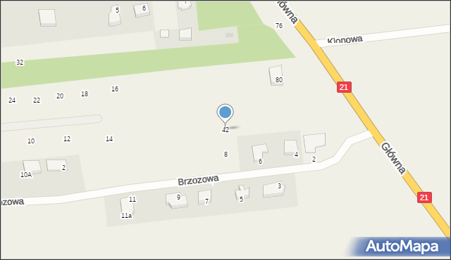 Kobylnica, Brzozowa, 42, mapa Kobylnica