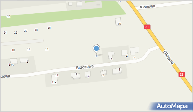 Kobylnica, Brzozowa, 8, mapa Kobylnica