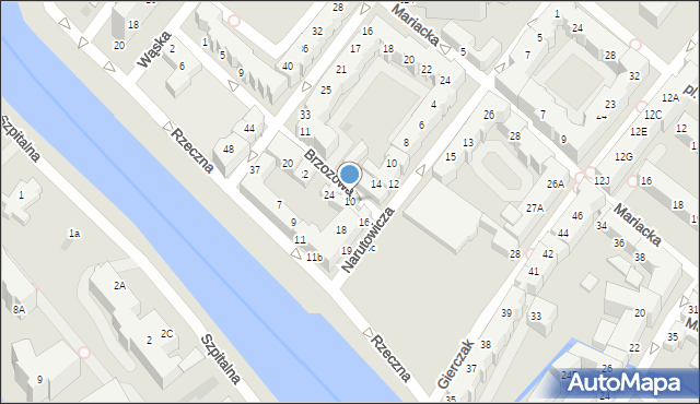 Kołobrzeg, Brzozowa, 10, mapa Kołobrzegu