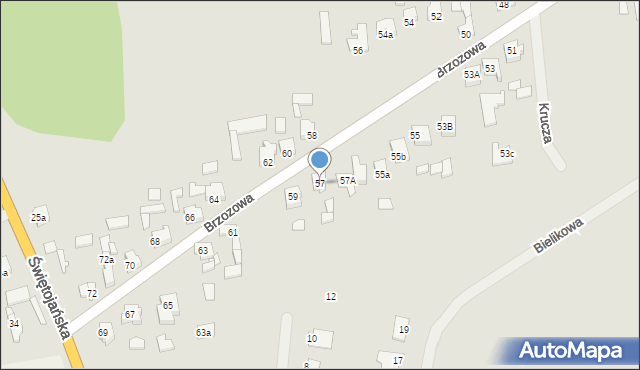 Konin, Brzozowa, 57, mapa Konina