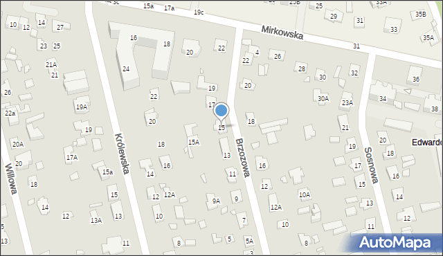 Konstancin-Jeziorna, Brzozowa, 15, mapa Konstancin-Jeziorna