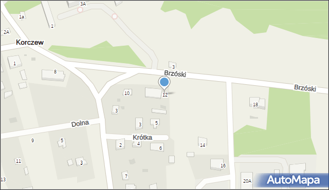 Korczew, Brzóski Stanisława, ks., 12, mapa Korczew