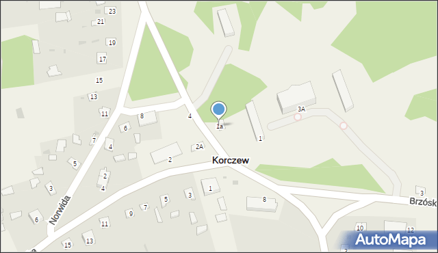 Korczew, Brzóski Stanisława, ks., 1a, mapa Korczew