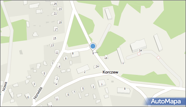 Korczew, Brzóski Stanisława, ks., 4, mapa Korczew