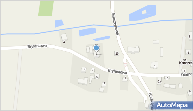Korczew, Brylantowa, 2, mapa Korczew