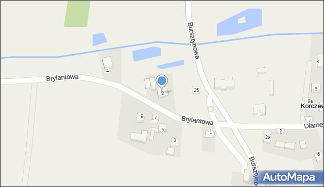 Korczew, Brylantowa, 2, mapa Korczew