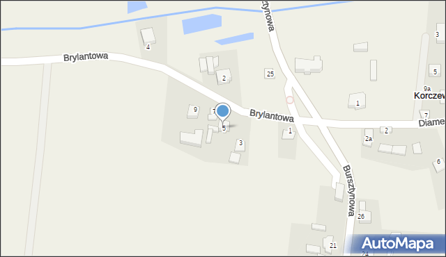 Korczew, Brylantowa, 5, mapa Korczew