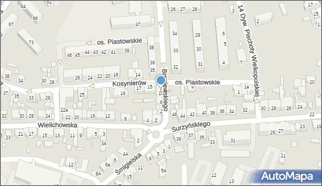 Kościan, Broniewskiego Władysława, 10, mapa Kościan