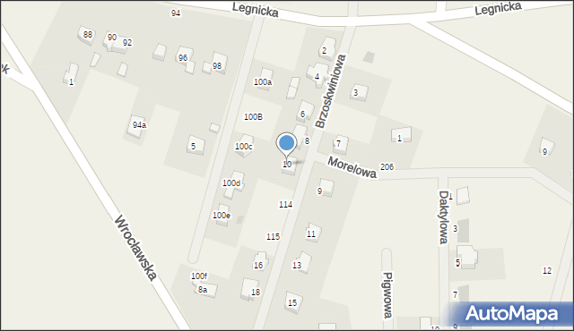 Koskowice, Brzoskwiniowa, 10, mapa Koskowice