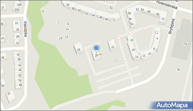 Koszalin, Brytyjska, 24, mapa Koszalina