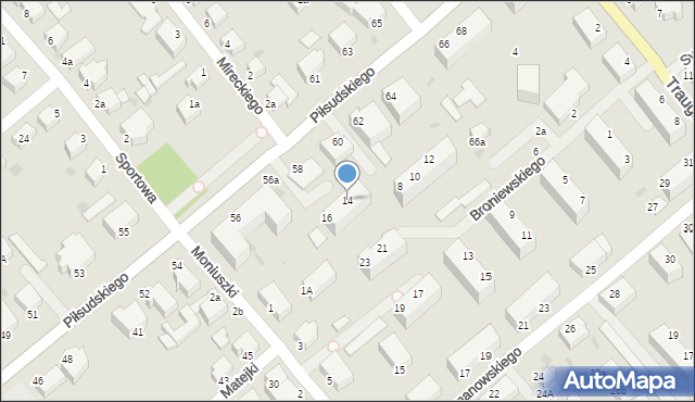 Koszalin, Broniewskiego Władysława, 14, mapa Koszalina