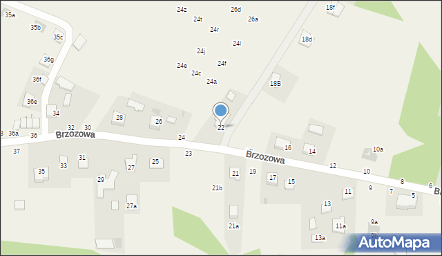 Koszyce Małe, Brzozowa, 22, mapa Koszyce Małe