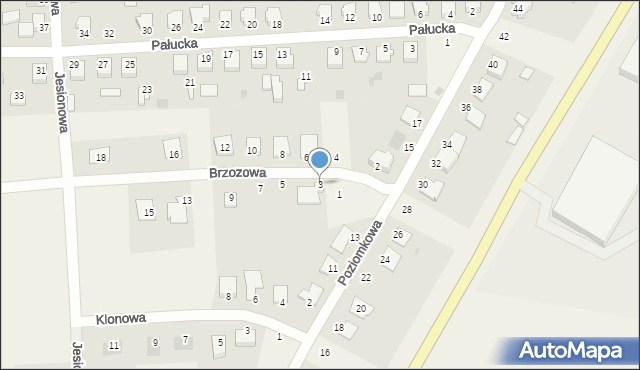 Kowalewo, Brzozowa, 3, mapa Kowalewo