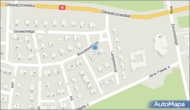 Kozienice, Broniewskiego Władysława, 15, mapa Kozienice