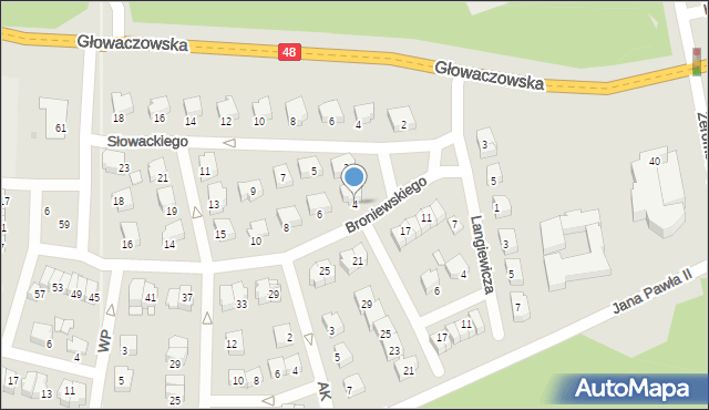 Kozienice, Broniewskiego Władysława, 4, mapa Kozienice