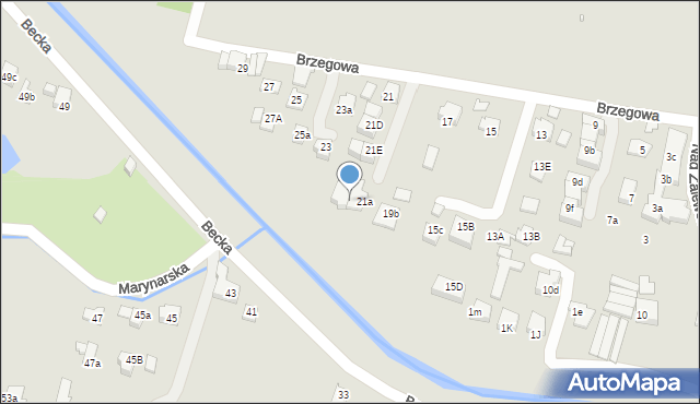 Kraków, Brzegowa, 21b, mapa Krakowa