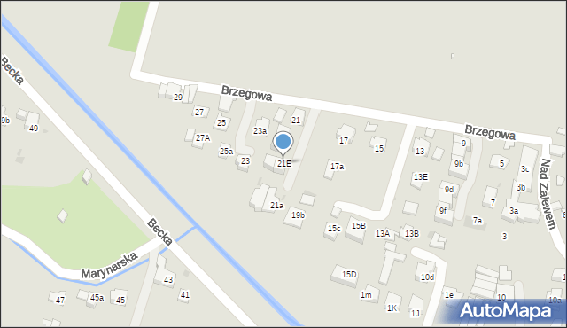 Kraków, Brzegowa, 21E, mapa Krakowa