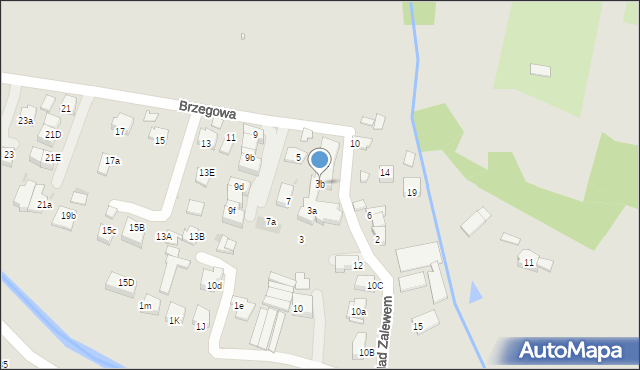 Kraków, Brzegowa, 3b, mapa Krakowa