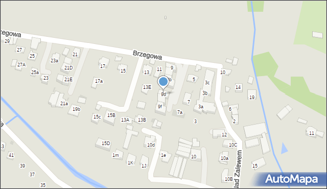 Kraków, Brzegowa, 9d, mapa Krakowa