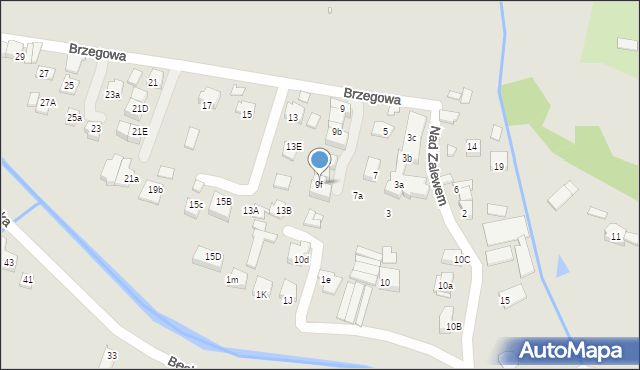 Kraków, Brzegowa, 9f, mapa Krakowa