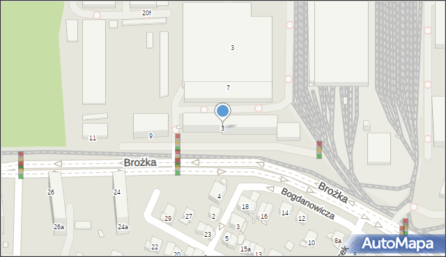 Kraków, Brożka Jana, 3, mapa Krakowa