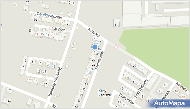 Kraków, Braci Kiemliczów, 16, mapa Krakowa