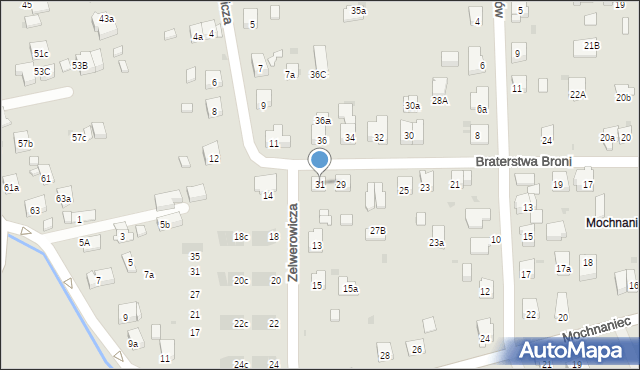 Kraków, Braterstwa Broni, 31, mapa Krakowa