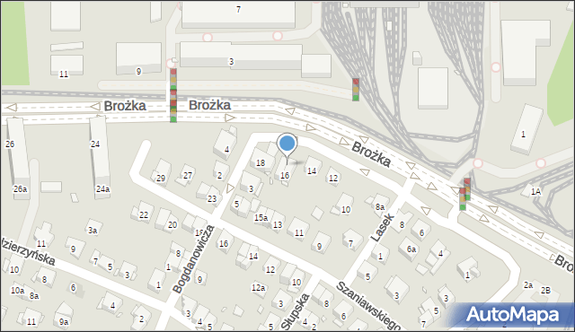 Kraków, Brożka Jana, 16A, mapa Krakowa