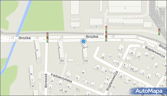 Kraków, Brożka Jana, 24, mapa Krakowa