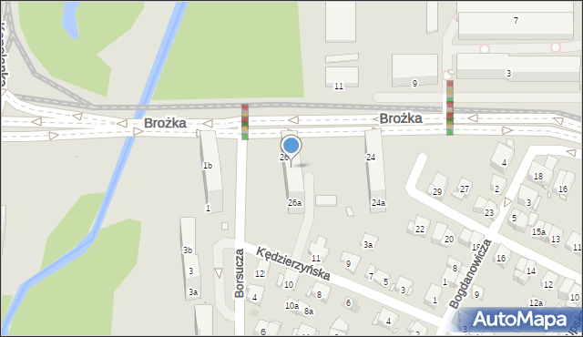 Kraków, Brożka Jana, 26b, mapa Krakowa