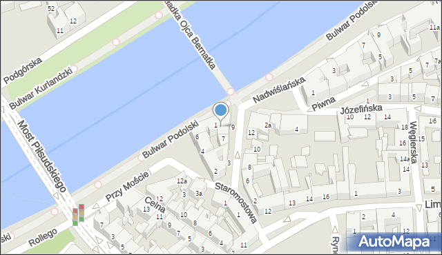 Kraków, Brodzińskiego Kazimierza, 3, mapa Krakowa