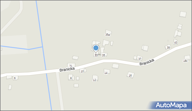 Kraków, Branicka, 33, mapa Krakowa