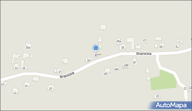 Kraków, Branicka, 43, mapa Krakowa