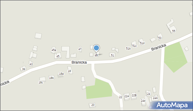 Kraków, Branicka, 49, mapa Krakowa