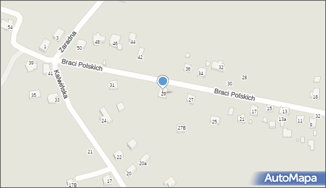 Kraków, Braci Polskich, 29, mapa Krakowa