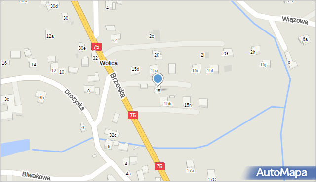 Kraków, Brzeska, 15, mapa Krakowa