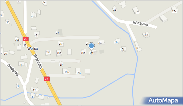 Kraków, Brzeska, 15f, mapa Krakowa