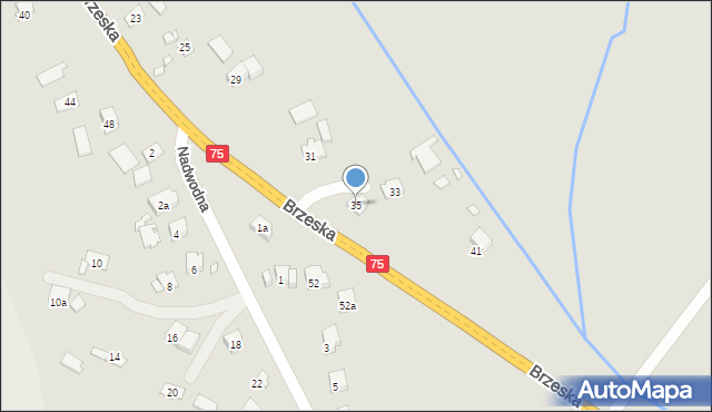 Kraków, Brzeska, 35, mapa Krakowa