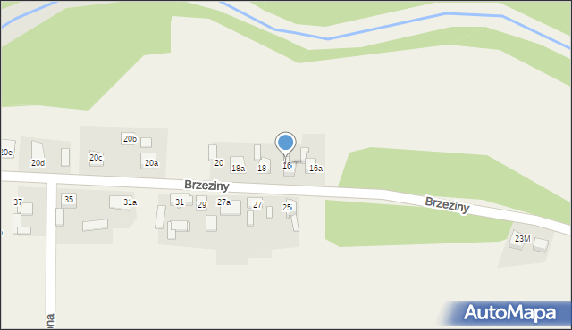 Krasiejów, Brzeziny, 16, mapa Krasiejów