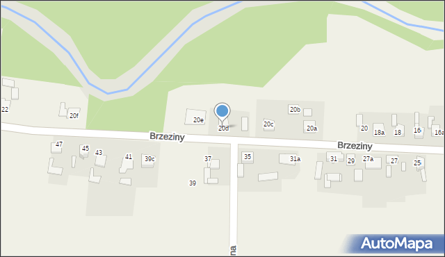 Krasiejów, Brzeziny, 20d, mapa Krasiejów