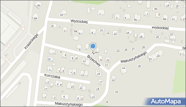 Krasnystaw, Brzechwy Jana, 7a, mapa Krasnystaw