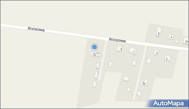 Krępice, Brzozowa, 11, mapa Krępice