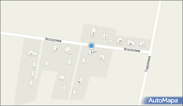 Krępice, Brzozowa, 5, mapa Krępice