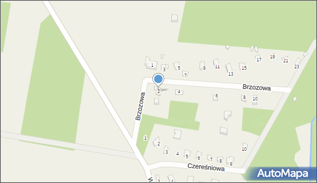 Kroczyce, Brzozowa, 2, mapa Kroczyce