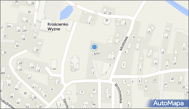 Krościenko Wyżne, Brzozowska, 5, mapa Krościenko Wyżne